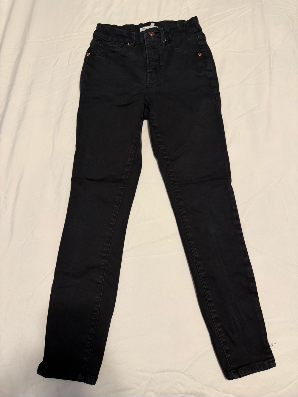 Good American Black High-Rise Skinny Jeans - Good Waist Crop
